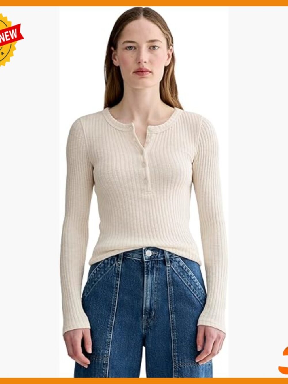 Rib Knit Henley Top Long Sleeve Slim Fit Cotton Blend Shirt
